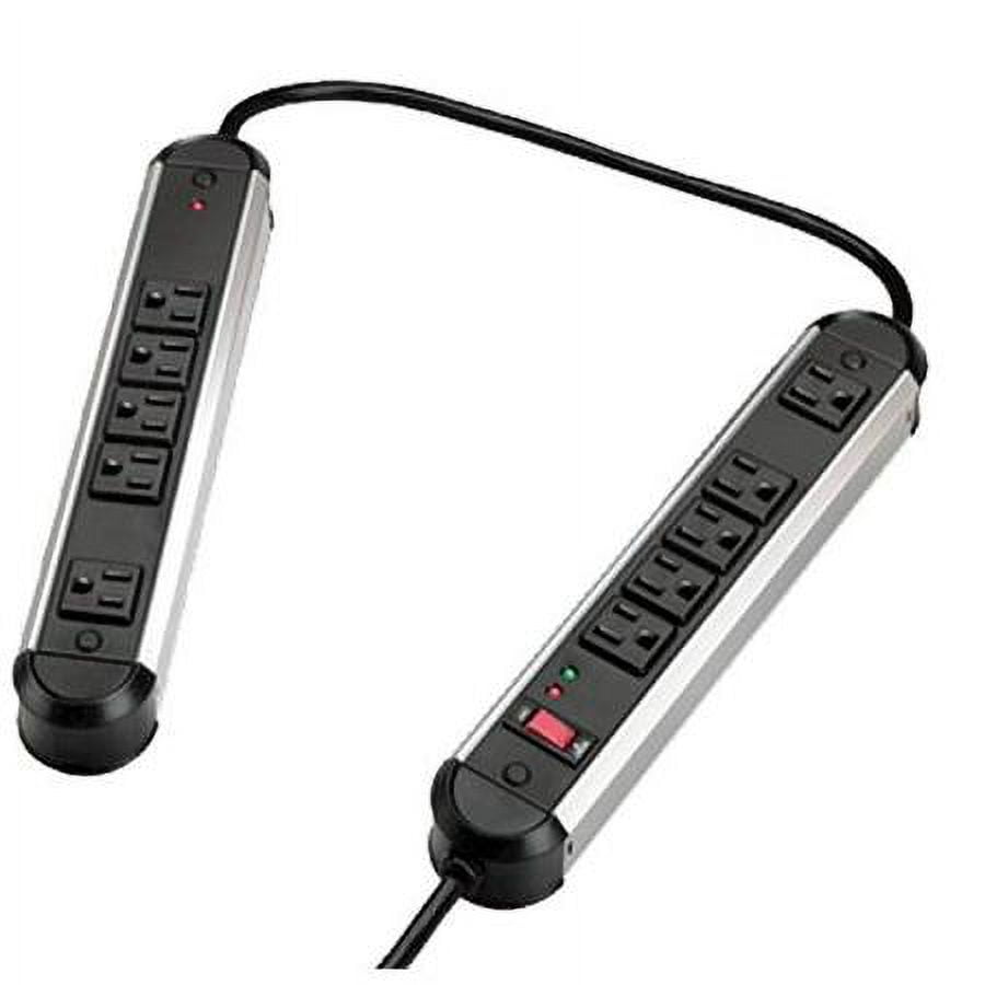 Fellowes 10-Outlet Split Power Surge Protector Multi Power Outlet Extension Cord