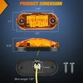 thumbnail image 5 of Nilight 2.5Inch Oval Side Marker Light 10PCS Amber 2 Diode LED Trailer Clearance Light Fender Light Waterproof Surface Mounted for 10-30V Truck Camper Boat Lorry, 2 Years Warranty, 5 of 7