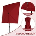 thumbnail image 6 of GRANDPATIO Outdoor 6x4 Ft Rectangular Balcony Umbrella, 360°Tilt & Rotation Flat Umbrella Shade, Red, 6 of 8