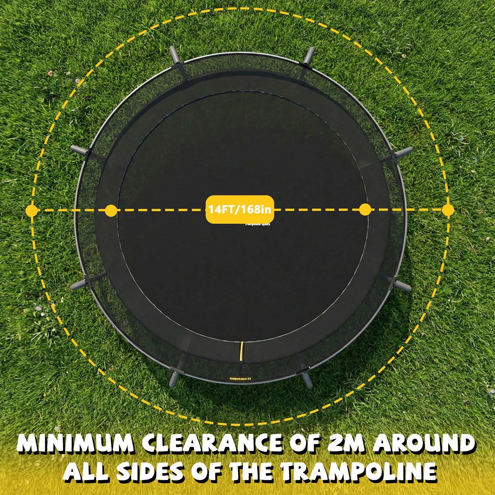 Mersco 12FT/14FT Trampoline for Kids and Adults,Pumpkin Outdoor Trampoline with Enclosure and Net,Jumping Trampoline SPACE for Boys and Girls Birthday Gifts,Black