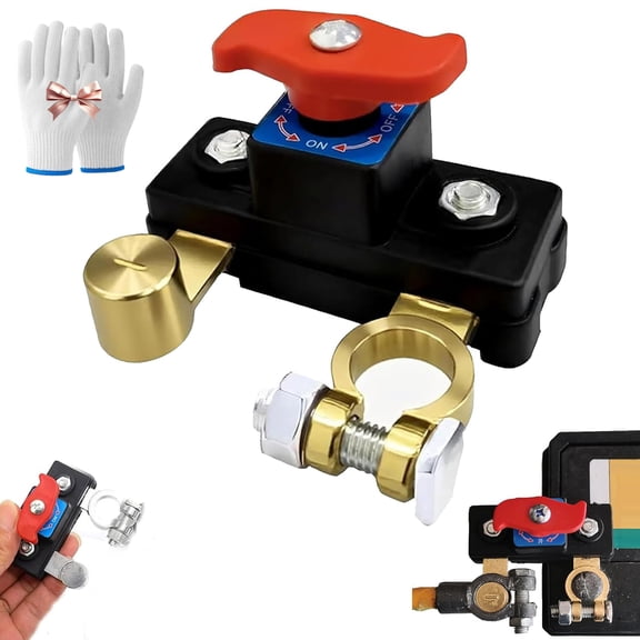 Universal Battery Disconnect & Leak Protector – Car Battery Disconnect Switch 12V/24V, Corta Corriente para Auto,Car Battery Isolation Switch Automatic Manual Circuit Breaker Protector(1PC)