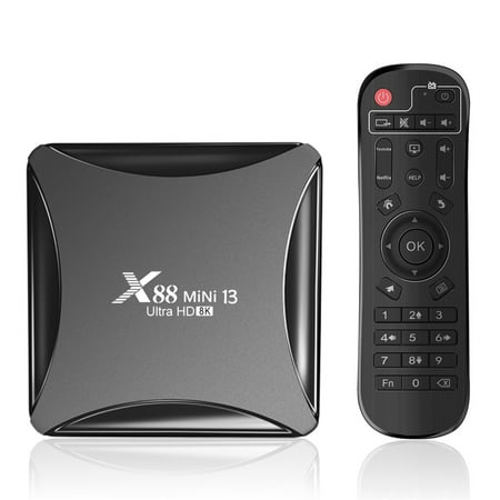 Android 13.0 TV Box,X88 13 Mini 4GB RAM 64GB ROM RK3528 Quad-Core Wifi 2.4G/5.8Ghz 8K HDR10+ Ultra HD USB Smart Home Player
