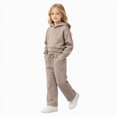 thumbnail image 6 of Zuwimk Toddler Boy Girls Sweatsuit Long Sleeve Hoodie Sweatshirt and Jogger Pants 2PC Sets Fall Clothes Outfit(T044-Khaki), 6 of 6