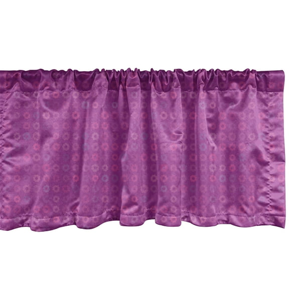 Ambesonne Magenta Valance Pack of 2, Blooming Daisy Pattern, 54"X18", Multicolor