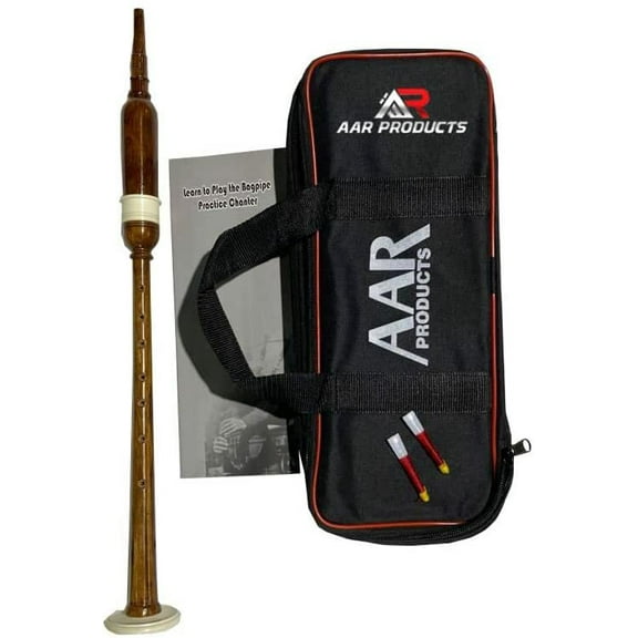AAR Long Bagpipe Practice Chanter 21" Rosewood with Sole Mounts Reeds Bag Book