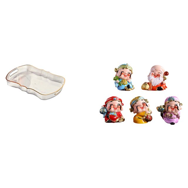 Bandeja de almacenamiento,Bandeja rectangular para servir frutas y postres de cocina,Figura de escritorio,Figura de dibujos animados del dios de la fortuna,regalo de Feng Shui,Bonita estatua
