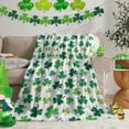 thumbnail image 6 of Yibo Happy St.Patrick's Day Blankets Lucky Shamrocks Leaves Fuzzy Soft Bed Cover Bedspread Microfiber Luxury Blanket for Travel Stadium Camping Couch Sofa Chair, 6 of 8