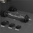 thumbnail image 3 of Yaheetech 44 lb Detachable Barbell Weight Set with Plates and Star Locks, Black, 3 of 7