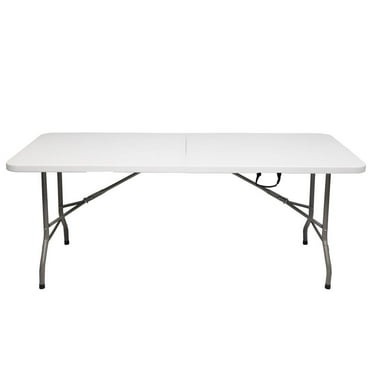 DEXS 2PCS 6FT Portable Folding Camping Set, Plastic Table and Bench for Outdoor, Ideal for Picnic, Party, Camping Adventures, Lightweight & Durable Gear