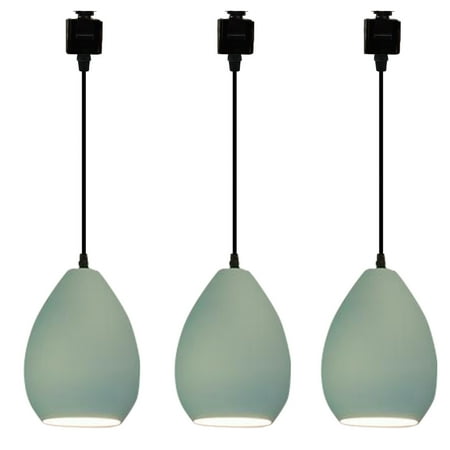 

Kiven J Track Pendant Lightning 3 Lights Modern J Track Light Heads with Iron Shade for Bedroom Kitchen Home Lighting E26 Socket