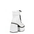 thumbnail image 3 of Patent Women's Lace Up Platform Block Heel Mid Calf Boots in White, 3 of 3