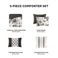 thumbnail image 6 of Intelligent Design Dorsey Floral Print Comforter Set in Black and White, 6 of 7