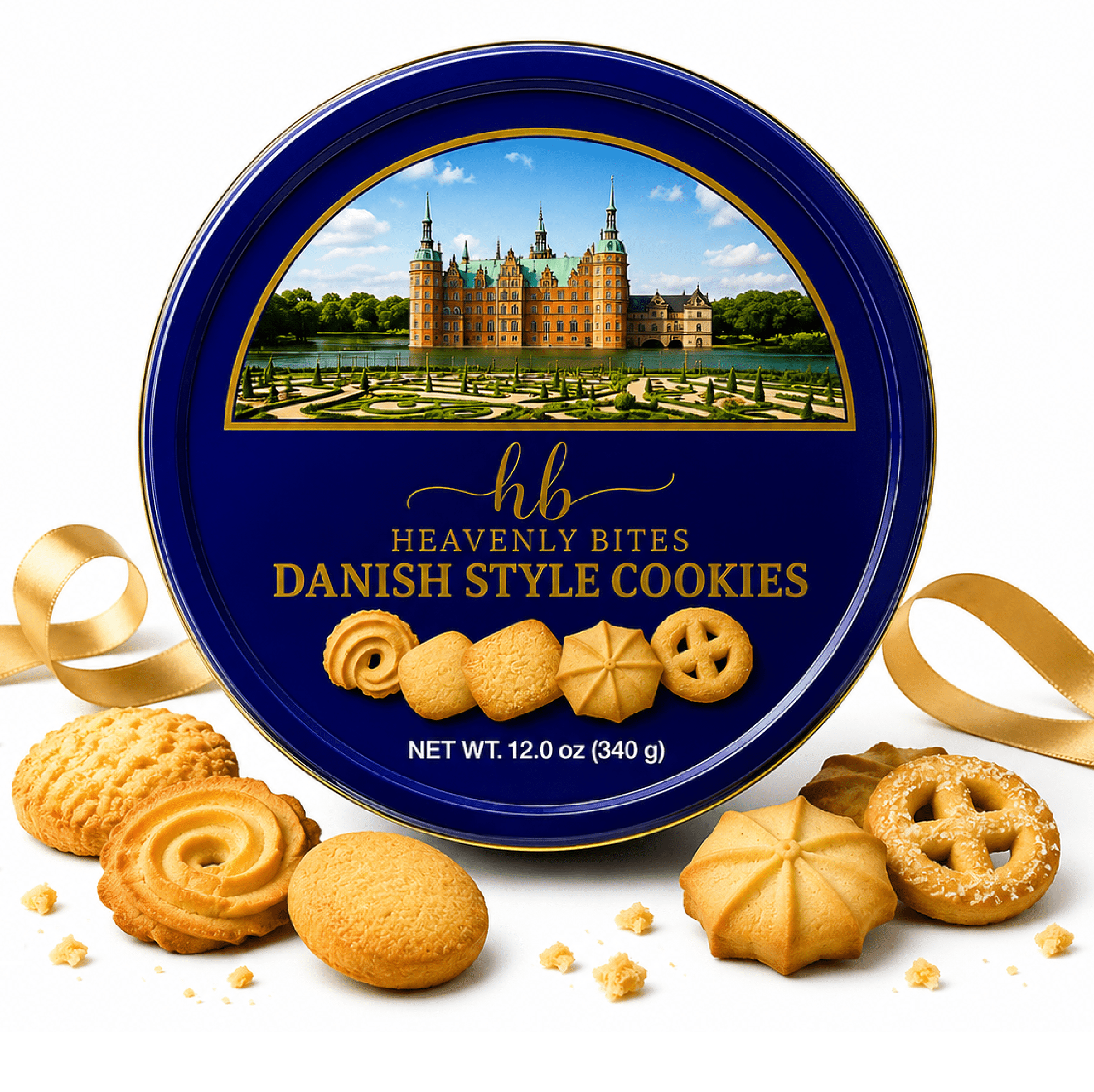 Original Gourmet Danish Butter Cookies, Premium Variety in