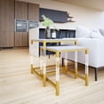 thumbnail image 2 of RevoGlow Commerce Annidarsi Square Nesting Tables with Clear Acrylic Legs, Gold, 2 of 9