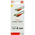 GE 6 ft. Stereo RCA Audio Cable, Red White Plugs, Black, 33571