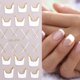 thumbnail image 5 of 12 hojas de pegatinas para decoración de uñas con línea brillante francesa, pegatinas para uñas con rayas onduladas y curvas de Metal dorado, 5 of 5