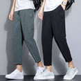 thumbnail image 2 of Summer Cotton Linen Men's Trousers Fashion Casual Pants Solid Color Breathable Loose Shorts Straight Pants Streetwear M-5XL, 2 of 6