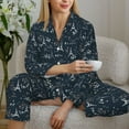 thumbnail image 6 of Fuzoiu Romantic Eiffel Tower Print Women's Long-Sleeved Pajama,Lounge Button Down Nightwear,Womens Notch Collar Pajama Set-X-Large, 6 of 7
