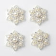 thumbnail image 3 of AMLESO 10 Pcs Rhinestone Pearl Flower Embellishment Button Flatback Clothes Dress Decor, 3 of 8