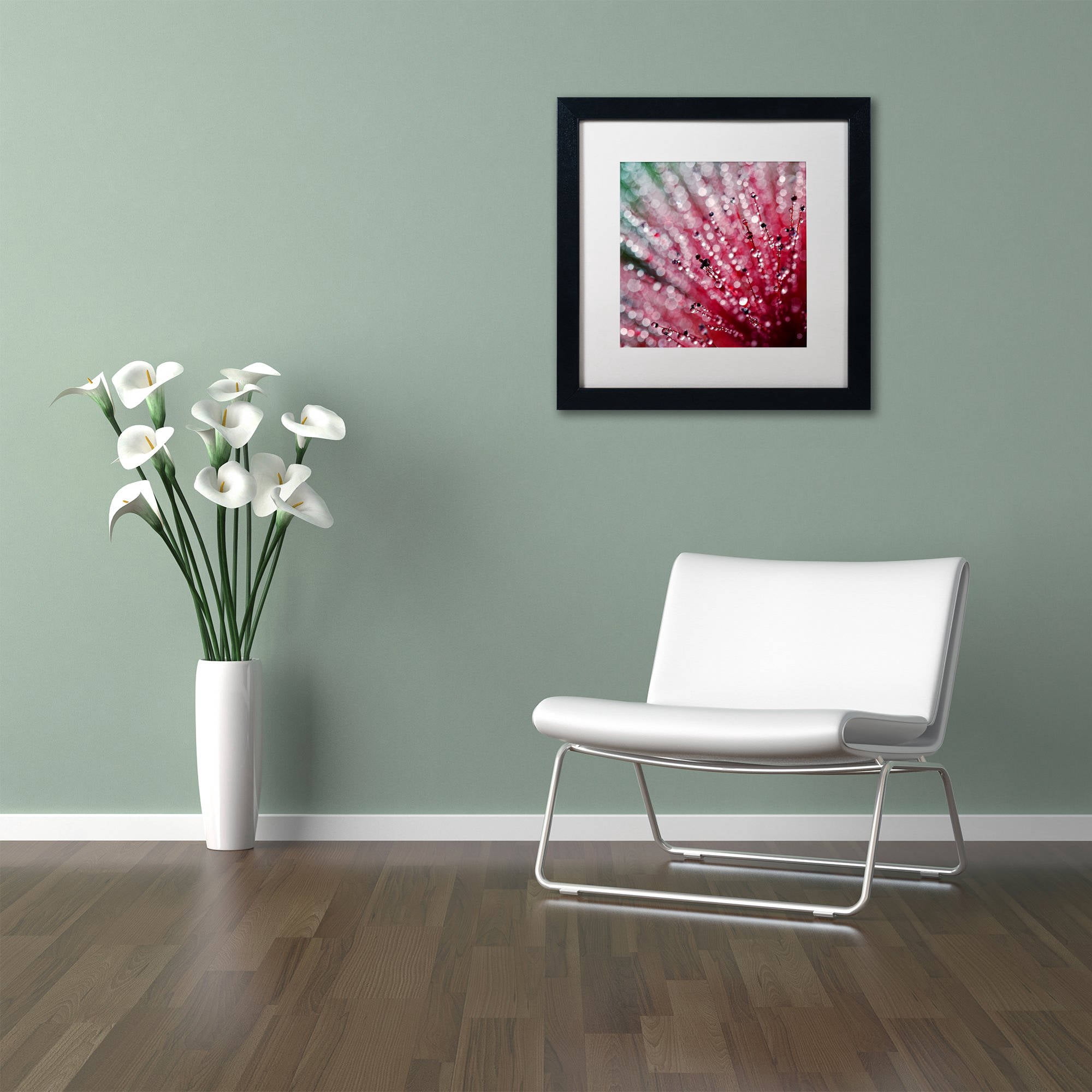 Trademark Fine Art "Pink Melody" Canvas Art by Beata Czyzowska Young, White Matte, Black Frame