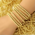 thumbnail image 4 of EOEMY Gold Bead Bracelet For Women 14K Gold Plated Bead Ball Stretchable Bracelet Gift-Gold-6mm, 4 of 9