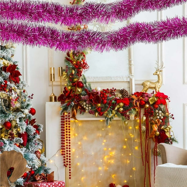 Adorno de Corona Navideña Brillante para Colgar En La Pared, Ideal para Fiestas y Festivales.