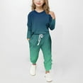 thumbnail image 2 of Gpaecead Girls' Long Sleeve Gradient Tops & Slim Pants 2-Piece Clothing Set 6 Years Green, 2 of 5