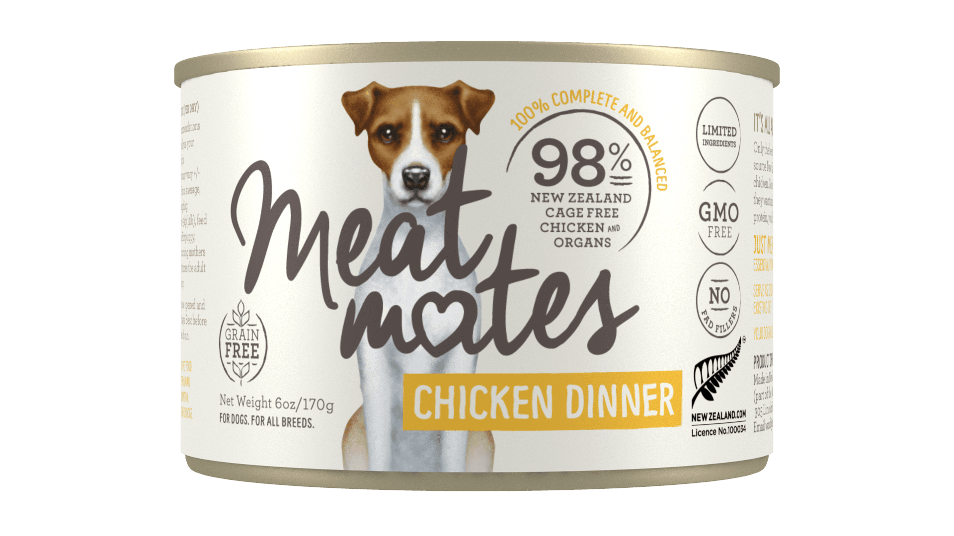 Meat Mates Chicken GrainFree Canned Dog Food Dinner, Case of 24 (6 oz