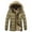 Khaki, variant on Herrnalise Men's faux fur CollarHooded Solid Casual Mid Length Thickening Keep Warm Zipper Pocket Jacket Coats M-5XL Khaki