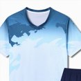 thumbnail image 4 of KPOPLK Toddler Boys Short Set 2 Piece Summer Outfit with T-Shirts & Shorts - Activewear Clothes for Toddler & Little Boys Size 7-8 Years,Sky Blue, 4 of 4