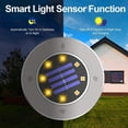 thumbnail image 3 of 4 Pack Solar Ground Lights,8 LED Solar Garden Lights Disk Lights Outdoor Waterproof Landscape Lights, 3 of 5