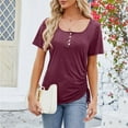 thumbnail image 2 of YM Dressy Casual Blouses for Women Plus Summer Solid Color Short Sleeve T-Shirts Crewneck Casual Plus Size Pullover Loose Fit Summer Fashion Clothes for Womens, 2 of 4