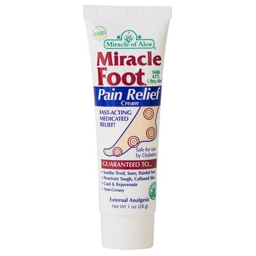 Miracle Foot Pain Relief Cream 4.5 ounce tube with 42 UltraAloe
