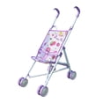 thumbnail image 3 of Cochecito de bebé para muñecas, cochecito de bebé para fiestas, regalo de cumpleaños, de plegable y portátil, juguete para juegos de rol para niñas de Púrpura, 3 of 9