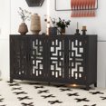 thumbnail image 2 of Mirrored Sideboard Buffet Cabinet, Accent Storage Cabinet with 4 Doors, Console Cabinet with Shelves for Living Room, Hallway, Dining Room, Bedroom, 2 of 9