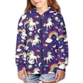 thumbnail image 5 of chaqlin White Horse Hoodies for Girls 8-10 Casual Zipper Hoodie Sweatshirts Rainbow Print Long Sleeve Jacket Lightweight Loose Fit Hoodie Coat with Pocket Fall Winter Clothes, 5 of 7