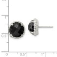 thumbnail image 2 of Auriga Fine Jewelry 925 Sterling Silver and Twisted Edge Round Onyx Post Stud Earrings for Women, 2 of 4