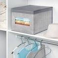 thumbnail image 2 of mDesign Large Fabric Closet Storage Box with Front Window/Lid, 6 Pack, Gray, 2 of 8