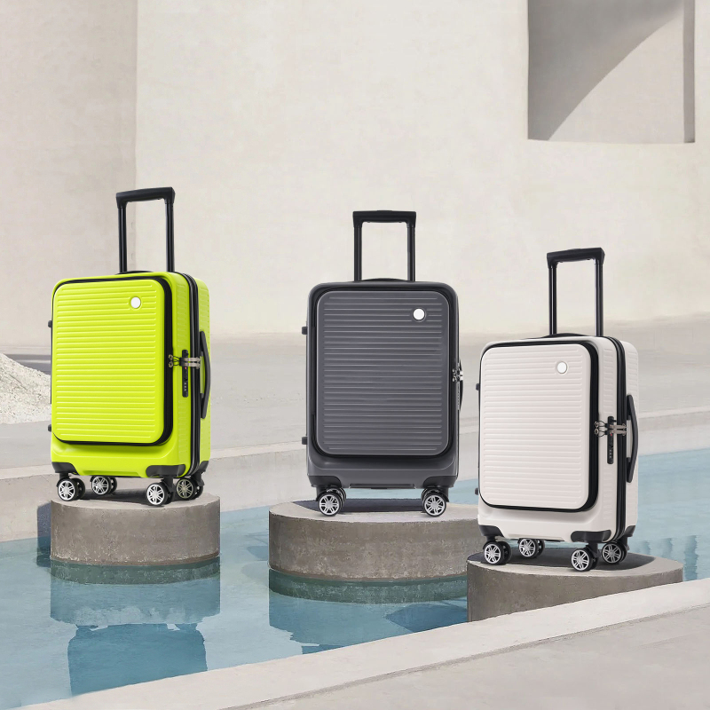 Carry-on Luggage 20 Inch Front Open Luggage Lightweight Suitcase with Front Pocket and USB Port, 1 Portable Carrying Case
