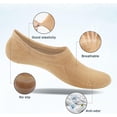 thumbnail image 3 of Womens No Show Socks 4-8 Pairs Ondo Low Cut Non-Slip Socks Invisible Cotton Liner Socks, 3 of 5