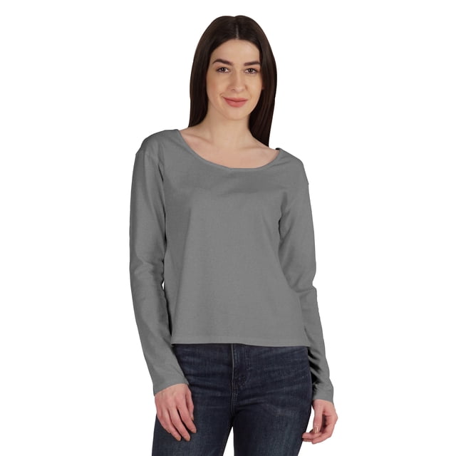Inkmeso T-Shirt en Coton à Manches Longues Style de Rue Col Rond pour Femmes