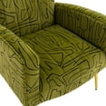 thumbnail image 5 of Velvet Accent Chair, Modern Upholstered Armchair with Arms and High Back, Comfy Leisure Single Sofa Chair with Golden Metal Legs for Living Room Bedroom, Olive, 5 of 7