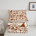 thumbnail image 5 of Homewish Bohemian Daisy Floral Full Size Comforter Sets,Abstract Artwork Bedding Comforter Set,Brown,Light Gray Reversible,3 Pieces,1 Comforter and 2 Pillowcases, 5 of 7