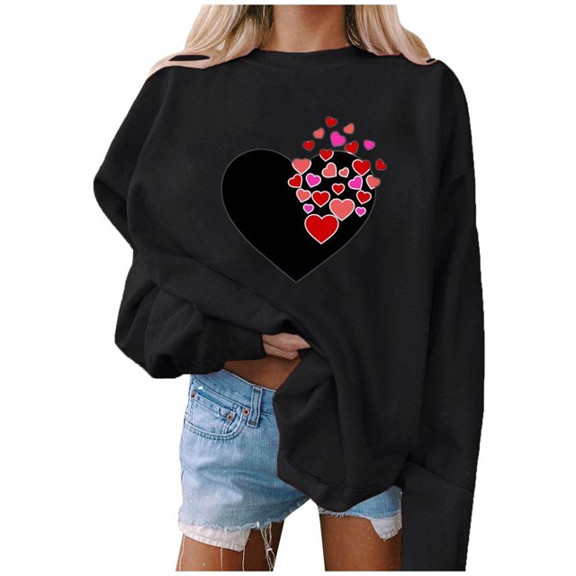 Gibobby Sudadera mujer Linda sudadera de manga larga para adolescentes y mujer(Negro,CH)