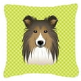 thumbnail image 2 of Carolines Treasures Checkerboard Pink Sheltie Canvas Fabric Decorative Pillow 18H x18W multicolor, 2 of 3