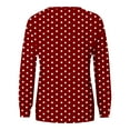 thumbnail image 6 of Trendy Sweatshirts for Women Casual Long Sleeve Sweatshirt Crew Neck Cute Pullover Oversized Polka Dot Graphic Sweatshirts Ladies Fall Winter Clothes Loose Fitting Hooded Sweaters with Pocket, 6 of 6