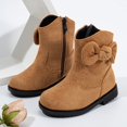 thumbnail image 6 of Xijirk Girls Suede Ankle Boots with Side Zipper and 3D Bow for Fall Outfits and Daily Wear,3-3.5 Years, 6 of 9