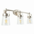 thumbnail image 3 of Better Homes & Gardens 22" Contemporary 3-Head Vanity Light, Satin Nickel Finish Clear Glass Shades, 3 of 10