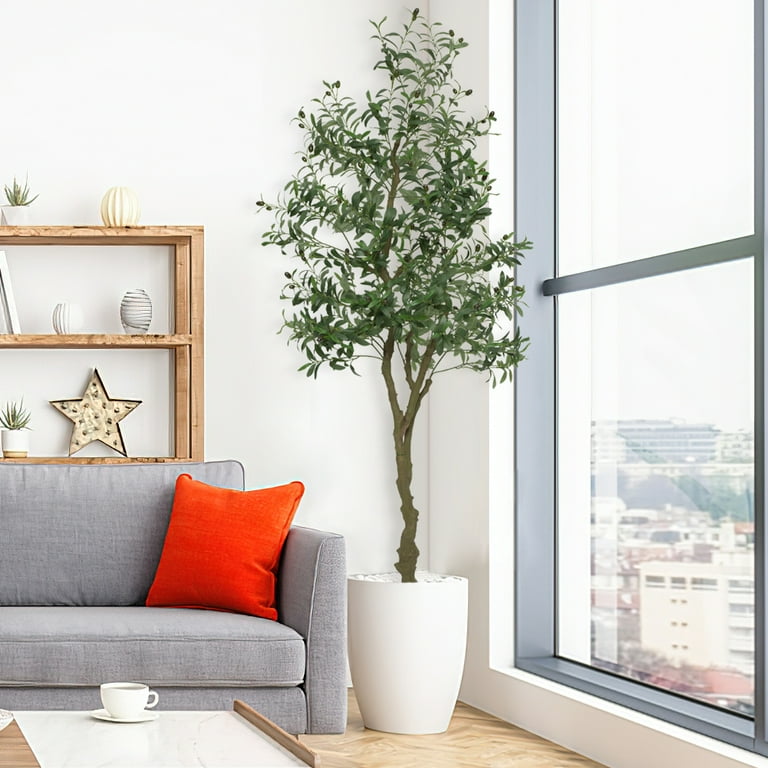 6ft Artificial Olive Tree - Realistic Fake Olive Tree With Leaves & Fruits For Home Office Decor