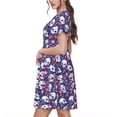 thumbnail image 2 of Naloa Skull cartoon flower Print Womens Summer A-Line Dress with Pockets,Short Sleeve Dresses,Flowy Beach Swing Dress for Vacation Travel, 2 of 6